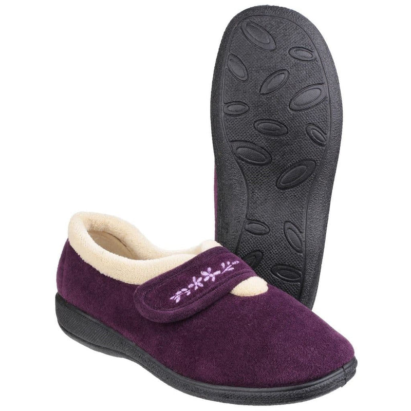 FLEET&FOSTER CAPA Plum Velcro Fastening Women's Slipper