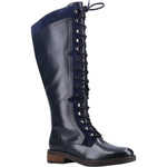 HUSH PUPPIES WOMENS 66508-03 RUDY Navy Leather Knee-High Boots