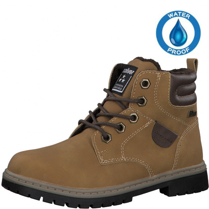 s.Oliver KIDS 5-46101-25 337 Boy's Camel Waterproof Ankle Boot