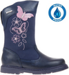 STARTRITE KIDS 1460-9 AQUA BUTTERFLY Girl's Blue Ribbon Leather Waterproof Boot