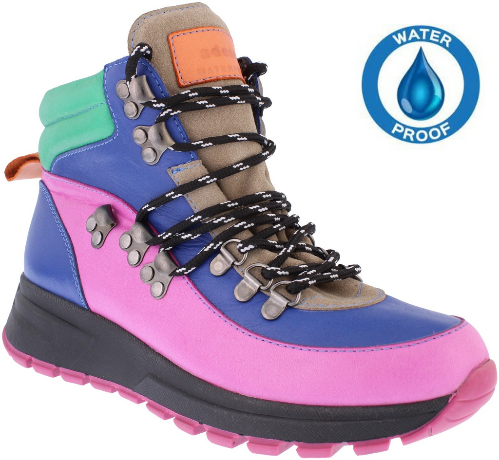 ADESSO WOMENS A6719 RAINE Allsorts Multi Colour Leather Waterproof Lace-Up Ankle Boot