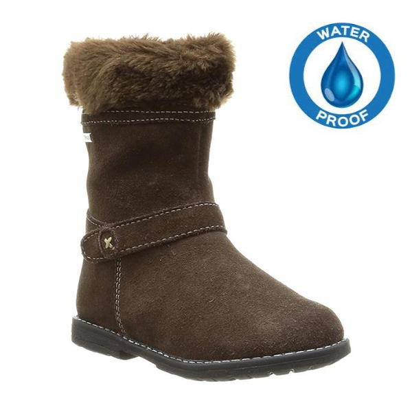 STARTRITE KIDS 1441-0 AQUA FUR Girl's Brown Suede Boot