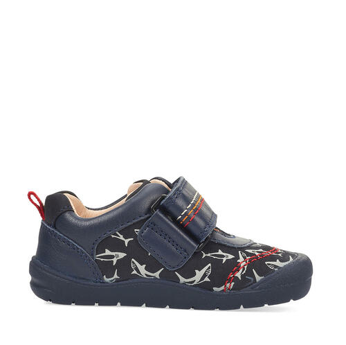 Startrite 0782-9 Jaws Boys Navy Nubuck/Shark Print (F-Fit)