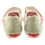 LELLI KELLY LK9080 Glitter Daisy Silver Beaded Canvas Dolly Shoe