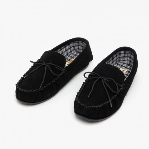 MOKKERS MENS  MS245A BRUCE  Black Suede Moccasin  Slipper