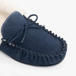 MOKKERS WOMENS LS338NC Navy Suede Moccasin Slipper