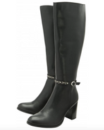 RAVEL ROXBURGH RLB331 Black Leather Knee High Boot