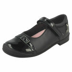 STARTRITE KIDS 2369-7 Purrfect Girls Black Leather/ Patent  Shoe (G)