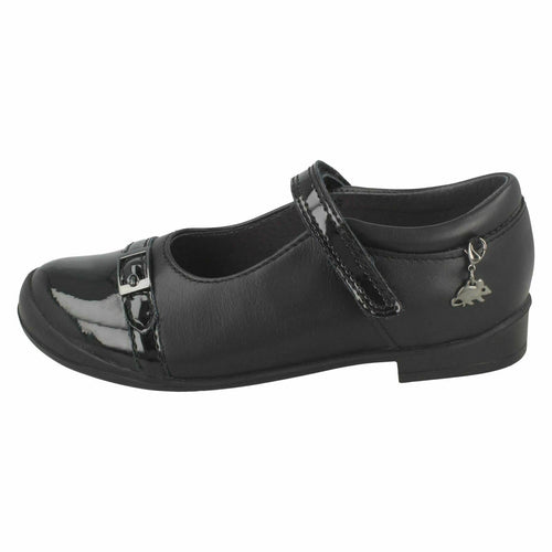 STARTRITE KIDS 2369-7 Purrfect Girls Black Leather/ Patent  Shoe (G)