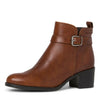 TAMARIS 25034/25 COGNAC Leather Block Heel Ankle Boot