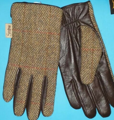 ISLANDER(Snowpaw) 9002CHEHBMOL Men's HARRIS TWEED/Leather Gloves