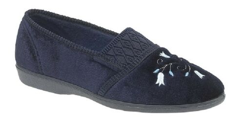 SLEEPERS LS792C INEZ Womens Navy Blue Full Slipper