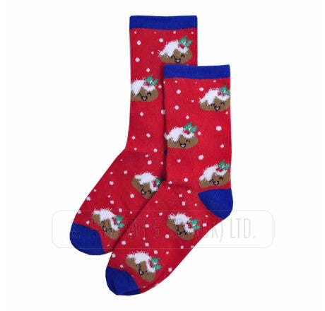 KIDS SOCKS -  COTTON RICH CHRISTMAS DESIGN SOCKS.