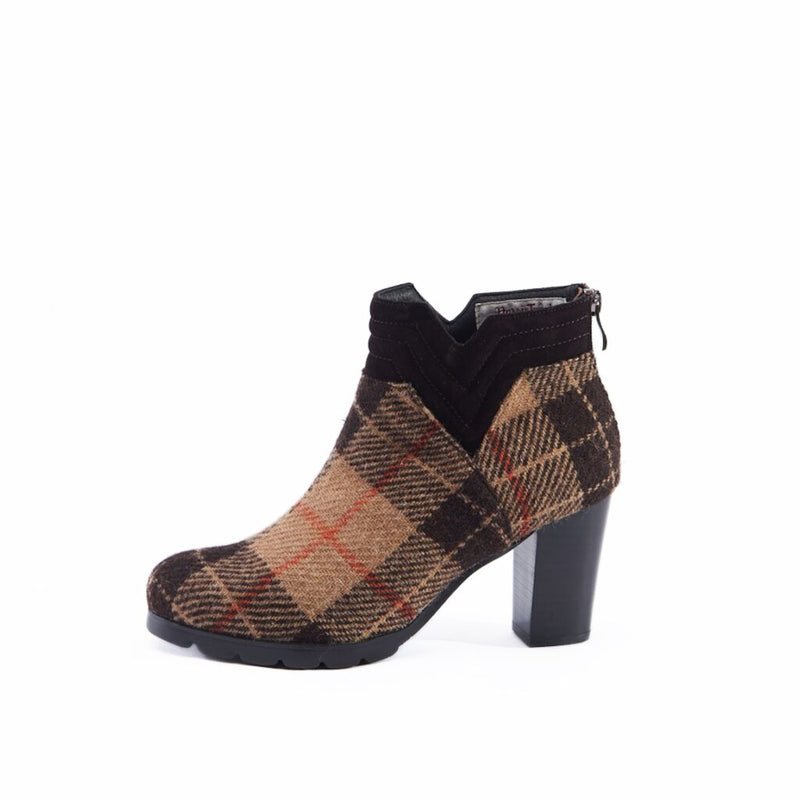 ISLANDER(Snowpaw) 5812/COFTTL The LENNOX Coffee Tartan Harris Tweed/Sheepskin Ladies Ankle Boot