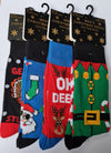 MEN'S SOCKS -  COTTON RICH CHRISTMAS DESIGN SOCKS.