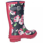 COTSWOLD Womens 47452 PAXFORD Black/Flower Mid Calf Wellingtons