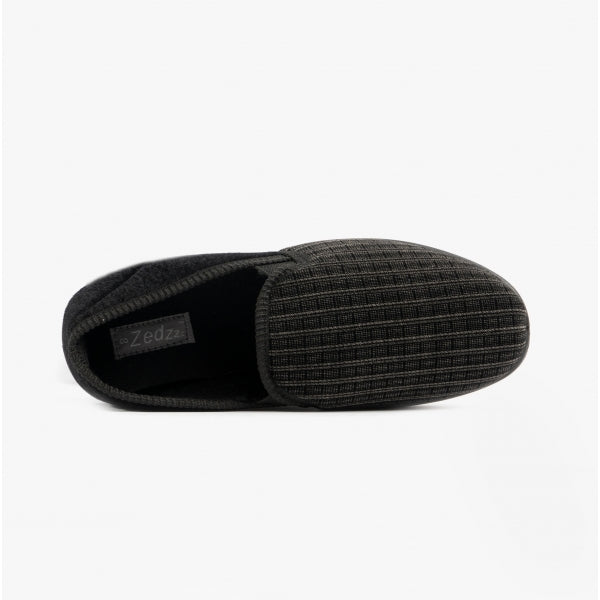 ZEDZzz MENS MS457A RICHARD Black Twin Gusset Slipper